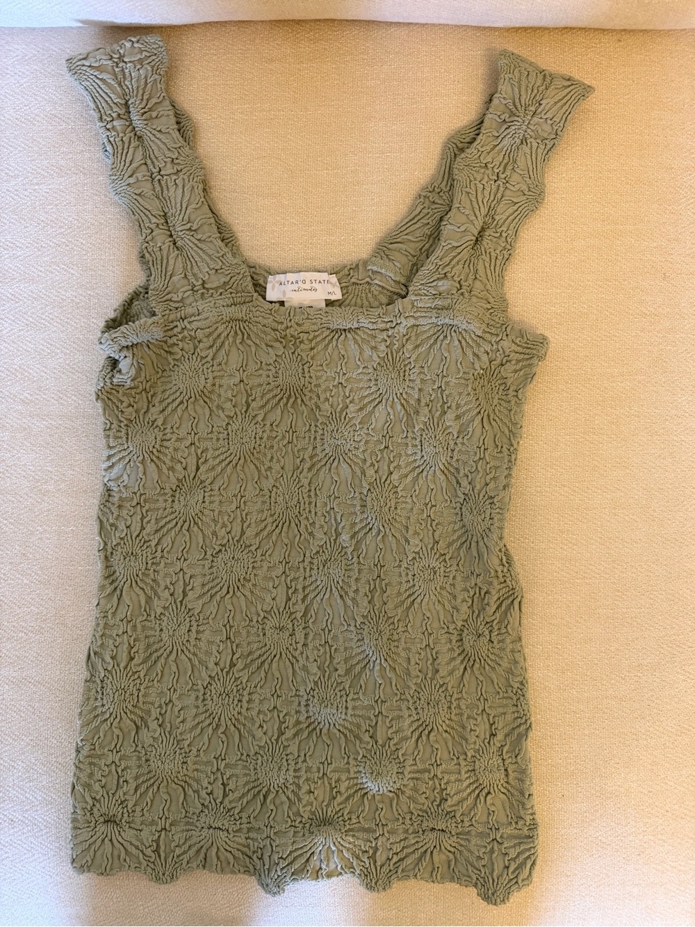 Altar’d state green textured tank top